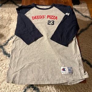 Deeds’ Pizza 3/4 Baseball T-Shirt